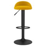 vidaXL Barová stolička žltý zamat – Obrázok 3