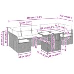 vidaXL Súprava záhradných pohoviek 8 pcs Čierna a modrá polyratan – Obrázok 11