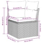 vidaXL Záhradný jedálenský set s vankúšom 9 pcs Čierna a Modrozelená – Obrázok 12