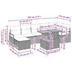 vidaXL Záhradný jedálenský set 8 pcs Šedá a námornícka modrá – Obrázok 12
