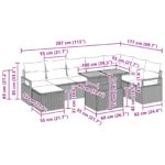 vidaXL Záhradný jedálenský set s vankúšom 9 pcs Čierna a Modrozelená – Obrázok 12