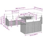 vidaXL Záhradný jedálenský set s vankúšom 9 pcs Čierna a Modrozelená – Obrázok 11