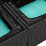 vidaXL Súprava záhradných pohoviek s úložiskom 6 pcs Čierna polyratan – Obrázok 9