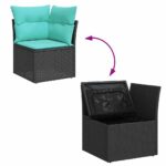vidaXL Súprava záhradných pohoviek s úložiskom 6 pcs Čierna polyratan – Obrázok 10