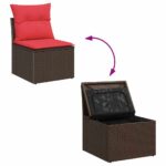vidaXL Súprava záhradných pohoviek s úložiskom 8 pcs Hnedá polyratan – Obrázok 9