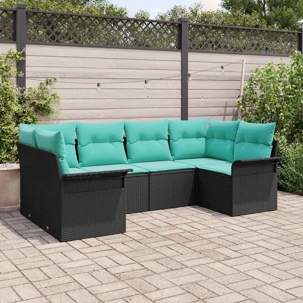 3354175_1.jpg vidaXL Súprava záhradných pohoviek s úložiskom 6 pcs Čierna Poly ratan – Obrázok 1