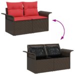 vidaXL Súprava záhradných pohoviek s úložiskom 10 pcs Béžová polyratan – Obrázok 11