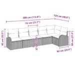 vidaXL Súprava záhradných pohoviek 6 pcs Hnedá a červená polyratan – Obrázok 12