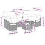 vidaXL Súprava záhradných pohoviek 8 pcs Beige a Červená polyratan – Obrázok 13