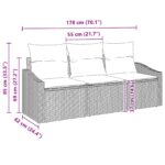 vidaXL Súprava záhradných pohoviek 3 pcs Šedá a námornícká modrá – Obrázok 10