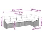 vidaXL Súprava záhradných pohoviek 6 pcs Šedá a námornícká modrá – Obrázok 12