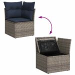 vidaXL Sada pohoviek 6 pcs Šedá a námornícka modrá polyratan – Obrázok 10
