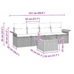 vidaXL Súprava záhradných pohoviek 5 pcs Šedá a námornícká modrá – Obrázok 11