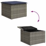 vidaXL Súprava záhradných pohoviek 6 pcs Šedá a námornícká modrá – Obrázok 12