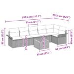 vidaXL Súprava záhradných pohoviek 7 pcs Čierna a tyrkysová polyratan – Obrázok 13