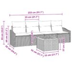 vidaXL Súprava záhradných pohoviek 5 pcs Šedá a námornícká modrá – Obrázok 11