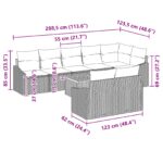 vidaXL Súprava záhradných pohoviek 9 pcs Šedá a námornícká modrá – Obrázok 13