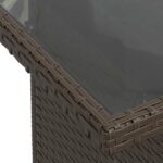 vidaXL Súprava záhradných pohoviek s vankúšom 9 pcs Hnedá Poly Ratan – Obrázok 10