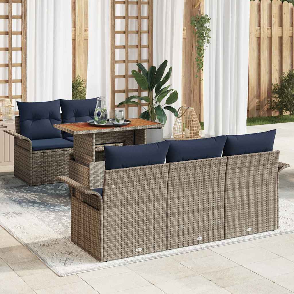 3358012_1.jpg vidaXL Súprava záhradných pohoviek s úložiskom 6 pcs Sivá Poly ratan – Obrázok 1