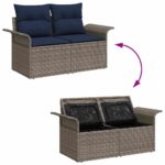 vidaXL Súprava záhradných pohoviek s úložiskom 8 pcs Sivá Poly ratan – Obrázok 11