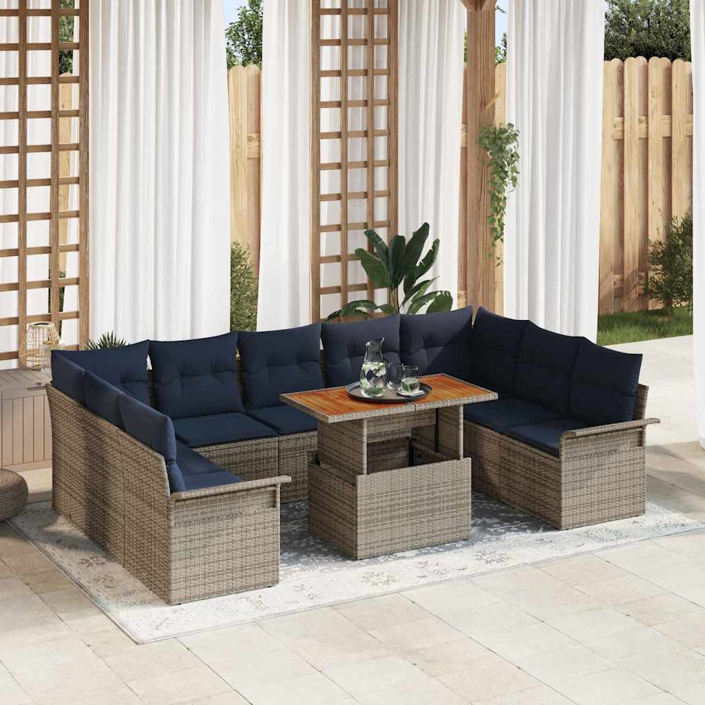 3358117_1.jpg vidaXL Súprava záhradných pohoviek s úložiskom 10 pcs Sivá Poly ratan – Obrázok 1
