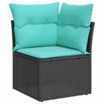vidaXL Súprava záhradných pohoviek s úložiskom 5 pcs Čierna Poly ratan – Obrázok 6