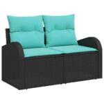 vidaXL Súprava záhradných pohoviek s úložiskom 6 pcs Čierna Poly ratan – Obrázok 4