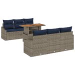 vidaXL Súprava záhradných pohoviek s úložiskom 7 pcs Sivá Poly ratan – Obrázok 2