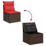 vidaXL Sada pohoviek s vankúšom 5 pcs polyratan – Obrázok 10