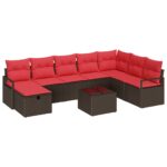 vidaXL Sada pohoviek s vankúšom 5 pcs polyratan – Obrázok 2