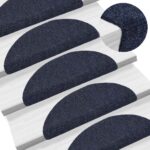 vidaXL Schodové rohože, samolepiace, 20 ks, 56x17x3 cm, modré, polkruhové – Obrázok 5