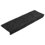 vidaXL Schodové rohože, samolepiace, 20 ks, 65x21x4 cm, tmavošedé, s obdĺžnikovým okrajom – Obrázok 2