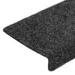 vidaXL Schodové rohože, samolepiace, 20 ks, 65x21x4 cm, tmavošedé, s obdĺžnikovým okrajom – Obrázok 6