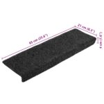 vidaXL Schodové rohože, samolepiace, 20 ks, 65x21x4 cm, tmavošedé, s obdĺžnikovým okrajom – Obrázok 8