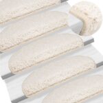 vidaXL Schodové rohože 30 ks 65x21x4 cm biele polkruhové veľké – Obrázok 6