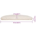 vidaXL Schodové rohože 30 ks 65x21x4 cm biele polkruhové veľké – Obrázok 8