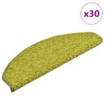 vidaXL Schodové rohože 30 ks 65x21x4 cm zelené polkruhové veľké