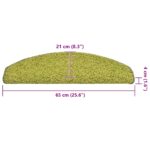 vidaXL Schodové rohože 30 ks 65x21x4 cm zelené polkruhové veľké – Obrázok 8