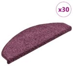 vidaXL Schodové rohože 30 ks 65x21x4 cm tmavo fialové polkruhové veľké