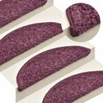 vidaXL Schodové rohože 30 ks 65x21x4 cm tmavo fialové polkruhové veľké – Obrázok 6