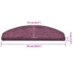 vidaXL Schodové rohože 30 ks 65x21x4 cm tmavo fialové polkruhové veľké – Obrázok 8