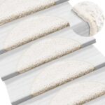 vidaXL Schodové rohože 20 ks 56x17x3 cm biele polkruhové – Obrázok 6
