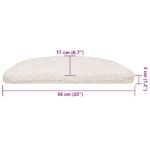 vidaXL Schodové rohože 20 ks 56x17x3 cm biele polkruhové – Obrázok 8