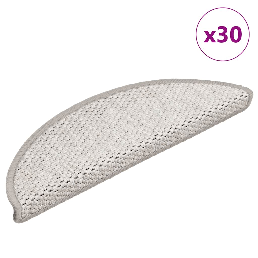 3365858_1.jpg vidaXL Schodové rohože samolepiace sisalové 30 ks 56x17x3 cm platinové – Obrázok 1