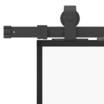 vidaXL Posuvné dvere so sadou kovania, čierne 102,5x205 cm, ESG sklo – Obrázok 7