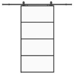 vidaXL Posuvné dvere so sadou kovania, čierne 102,5x205 cm, ESG sklo – Obrázok 2