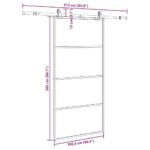 vidaXL Posuvné dvere so sadou kovania, čierne 102,5x205 cm, ESG sklo – Obrázok 9