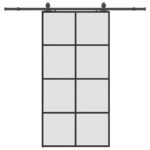 vidaXL Posuvné dvere so sadou kovania, čierne 102,5x205 cm, ESG sklo – Obrázok 2