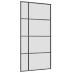 vidaXL Posuvné dvere so sadou kovania, čierne 102,5x205 cm, ESG sklo – Obrázok 5