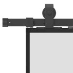 vidaXL Posuvné dvere so sadou kovania, čierne 102,5x205 cm, ESG sklo – Obrázok 7